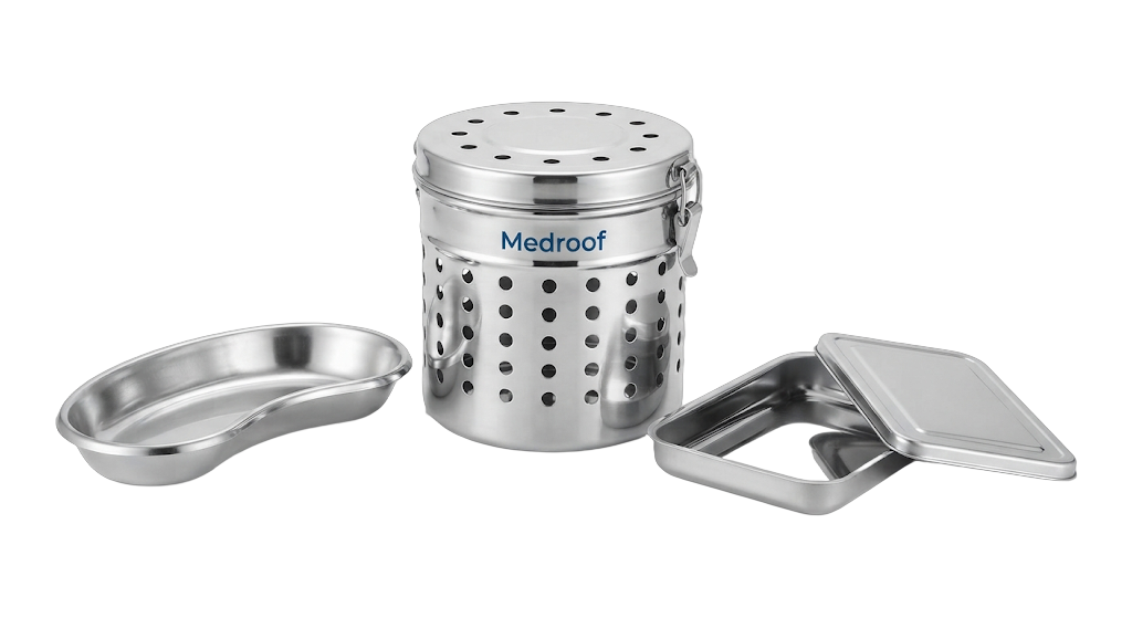 Dressing Drum, Kidney Tray & Instrument Tray (SS304 Holloware)