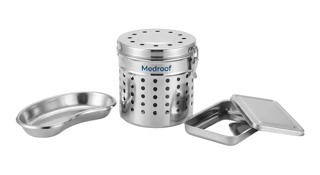 Dressing Drum, Kidney Tray & Instrument Tray (SS304 Holloware)