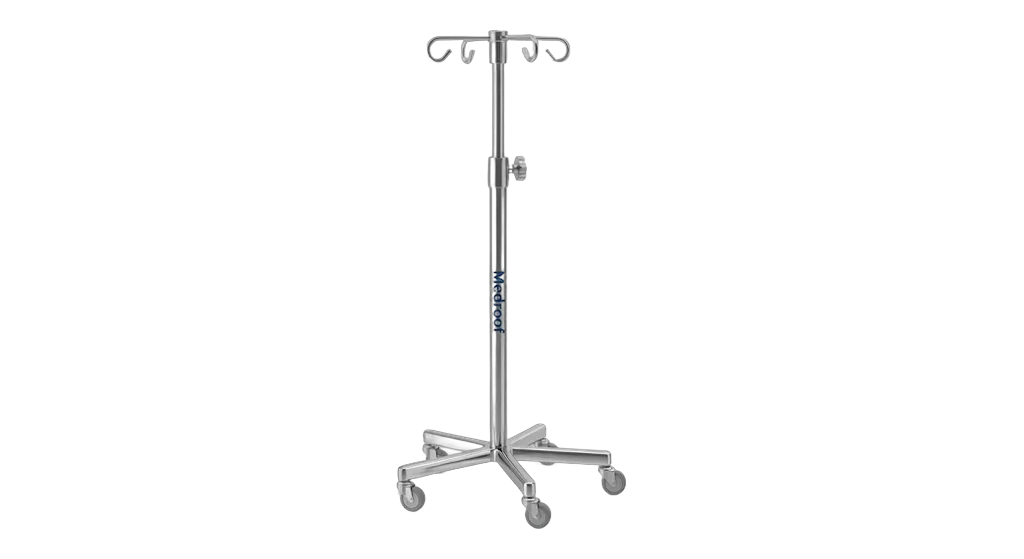 I.V. Stand (SS304 Heavy Cast Base 4-Hook)